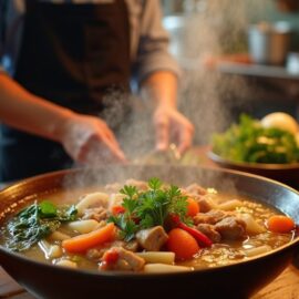 Frisch zubereitete warme Mahlzeit in der Küche – nährend, alltagstauglich und wohltuend